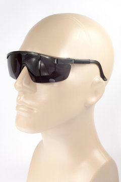 Black Protective Welding Glasses on white background