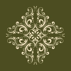 Ornamental floral element for design in vintage stile.