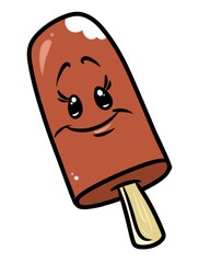Ice cream popsicle cartoon illustration isolated image