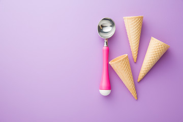 wafer cone and ice cream scoop