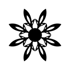 Fototapeta premium Abstract flowers. Vector black simple icon for web and mobile. Flat style.