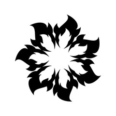 Abstract flowers. Vector black simple icon for web and mobile. Flat style.