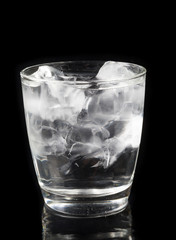 Glass of water with ice