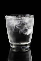 Glass of water with ice