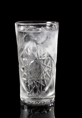 Glass of water with ice