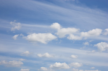 Clouds against the blue sky.