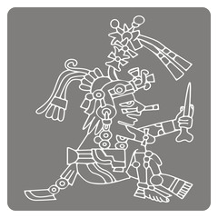 Fototapeta premium monochrome icon with symbols from Aztec codices for your design