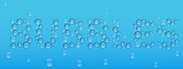 Caption Bubbles, written transparent water droplets. Vector element for your creativity