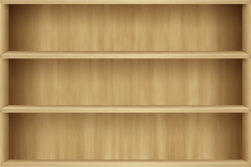 Blank wooden bookshelf © Nop.M