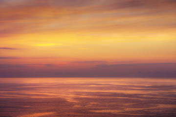 seascape with red sunset