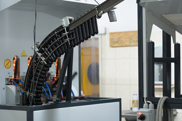 Fototapeta premium Plastic Bottle Blow Molding Machine in beer factory