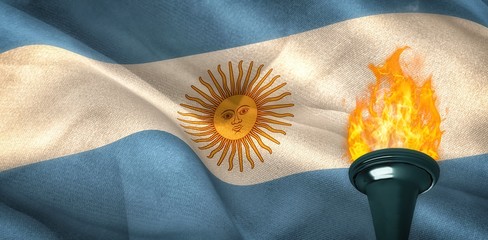 Composite image of the olympic fire