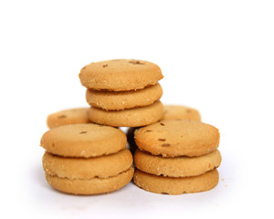 Fototapeta na wymiar Shortbread cumin biscuit isolated on white background