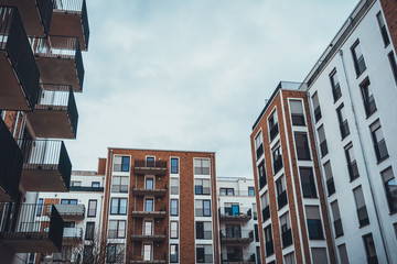 luxury and modern townhouses in a row