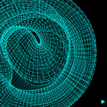3D Connection Structure. Futuristic Technology Style. Abstract Design. Geometric Vector Illustration.