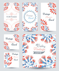 Elegant Cards with Multi Colored Flowers and Pattern
