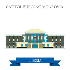 Capitol Building Monrovia in Liberia vector illustration.