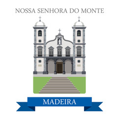Nossa Senhora do Monte Madeira Flat cartoon vector illustration