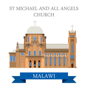 St Michael and All Angels Church in Blantyre Malawi Flat vector
