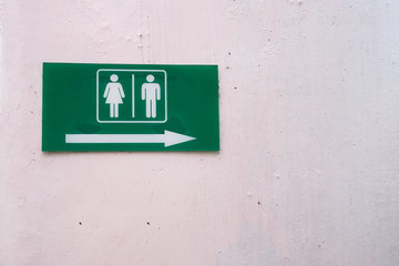 Man and woman icons, toilet sign, restroom icon, minimal style, pictogram.