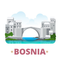 Naklejka premium Bosnia and Herzegovina country design template Flat vector