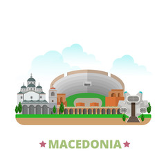 Naklejka premium Macedonia country design template Flat cartoon style web vector