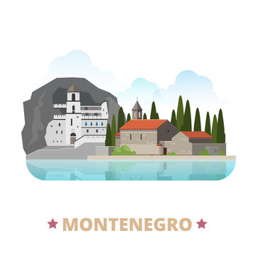 Montenegro country design template Flat cartoon style web vector
