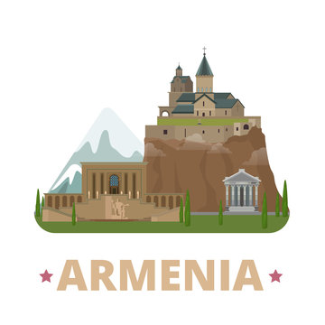 Armenia country design template Flat cartoon style web vector