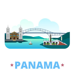 Panama country design template Flat cartoon style web vector