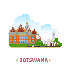 Botswana country design template Flat cartoon style web vector