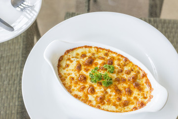 Baked Spinach with cheese delicious  Italian food cuisine