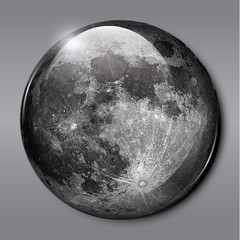 The Moon icon. Icon 3d infographic element. 