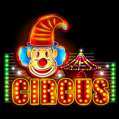 Neon Light signboard for Circus Banner