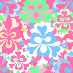 Obraz premium delicate abstract flowers seamless pattern