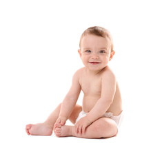 Cute baby boy, isolated on white