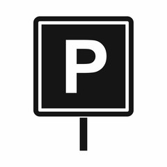 Parking sign icon, simple style