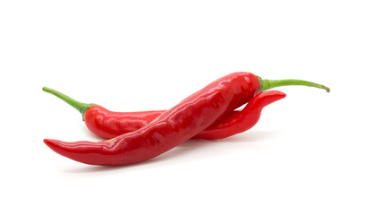 Hot red chili or chilli pepper isolated.