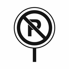 No parking sign icon, simple style