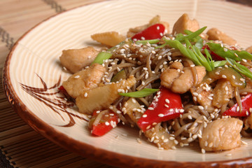 WOK noodles with fish