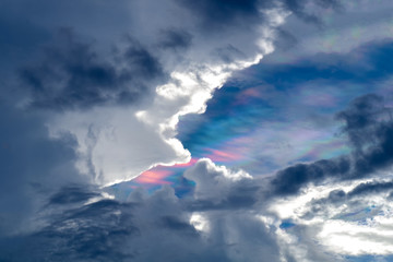 Rare phenomenon cloudscape, circumhorizontal arc, fire rainbow,
