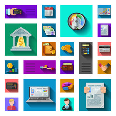 Credit Rating Flat Shadow Icons