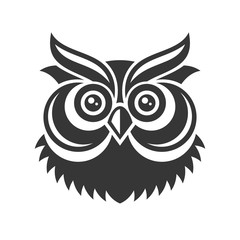 Owl. Hipster Simple Style Logo on White Background. Vector