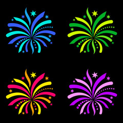 Colorful vector firework design elements