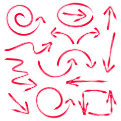 Obraz premium Red vector hand drawn arrows