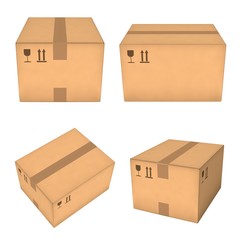 Cardboard boxes set