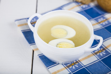 Chicken soup with egg