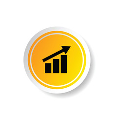 sticker in yellow color with business success illustration