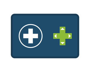 Obraz premium Video game concept represented by control and button icon over flat and isolated background