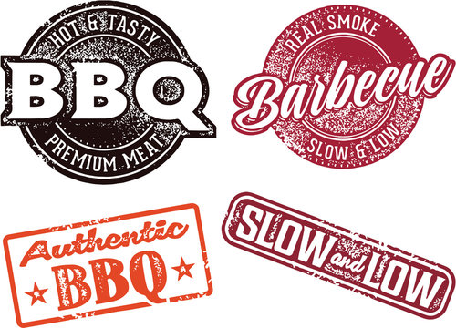 Barbecue BBQ Menu Stamps and Signs