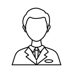 Person concept represented by businessman with necktie icon over flat and isolated background